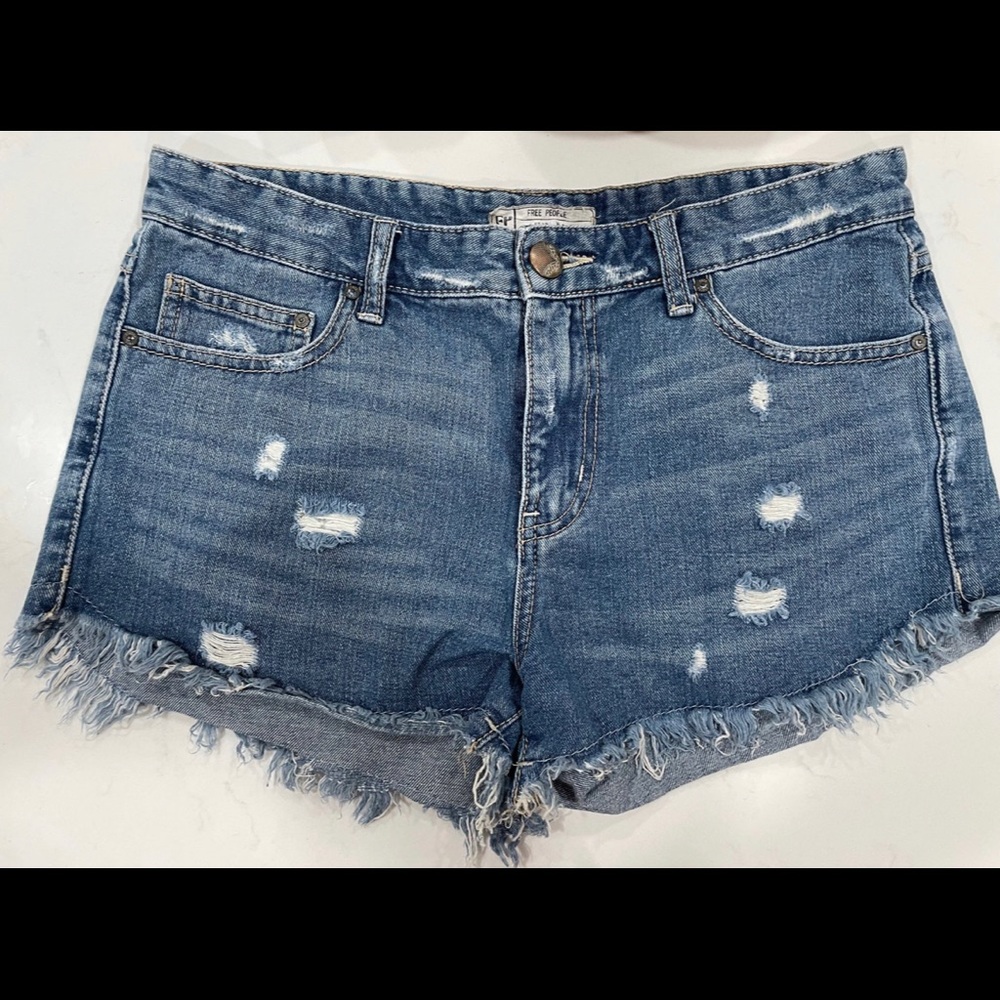 Free People Distressed Cutoff Jean Shorts-Size 28